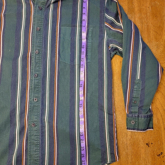 Vintage 955 Originals Green/Blue Button Down Shirt - Size Large - Picture 5 of 5